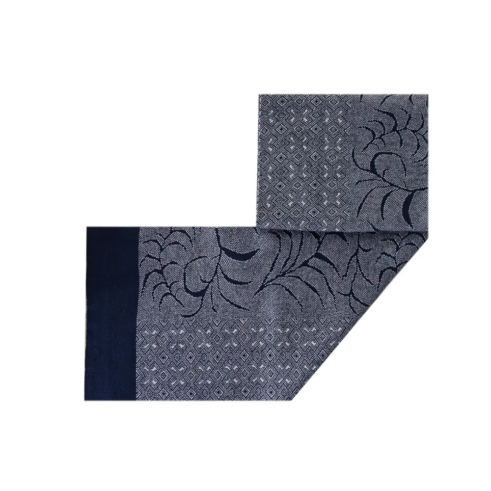 navy-&-gray-scarf-1 شال گردن طرحدار طوسی و سورمه ای - Image 1