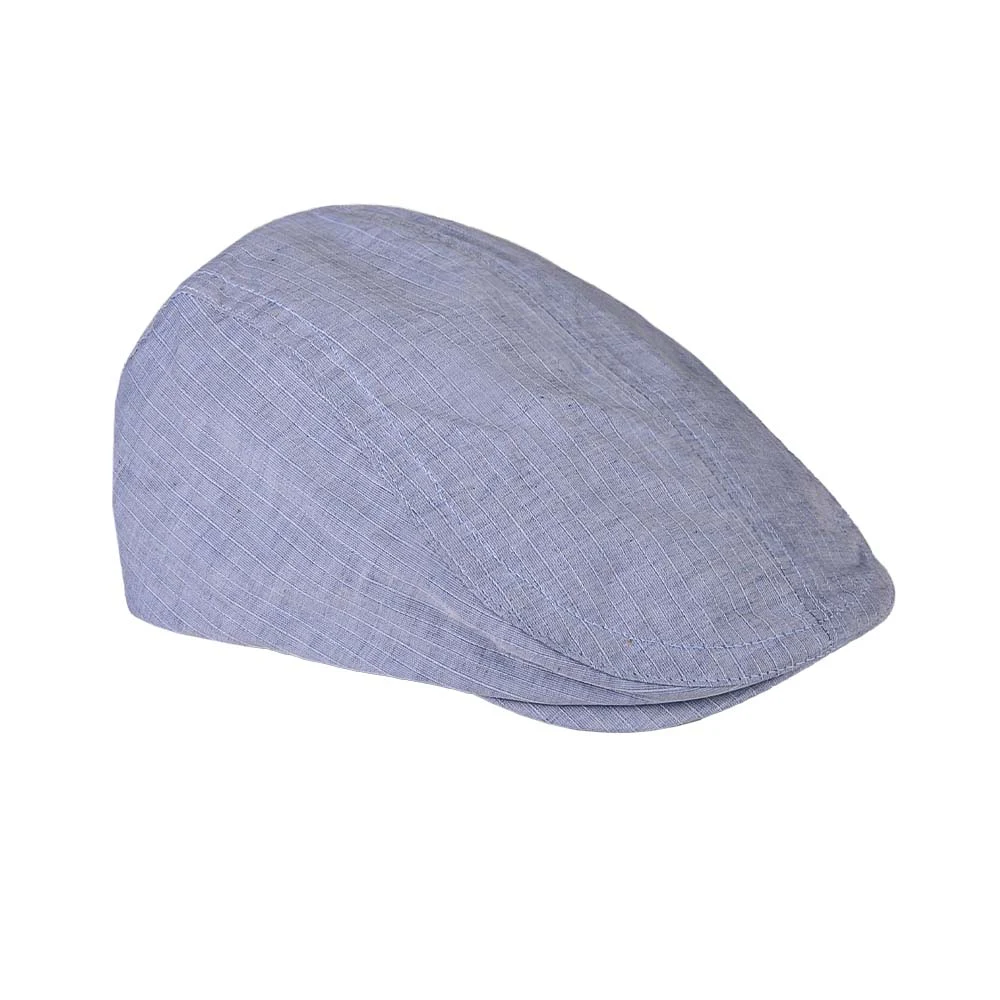 blue-cotton-barata-hat-1 نمای رو به رو کلاه باراتا کتان مردانه رنگ آبی روشن