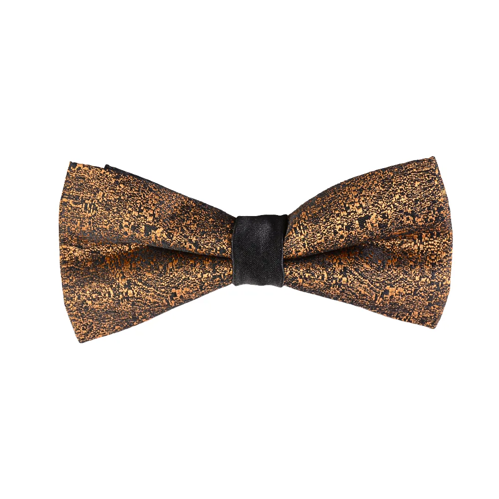bow-tie-bt19-1 نمای بالا از پاپیون مشکی طلایی طرح آبرنگیbt19