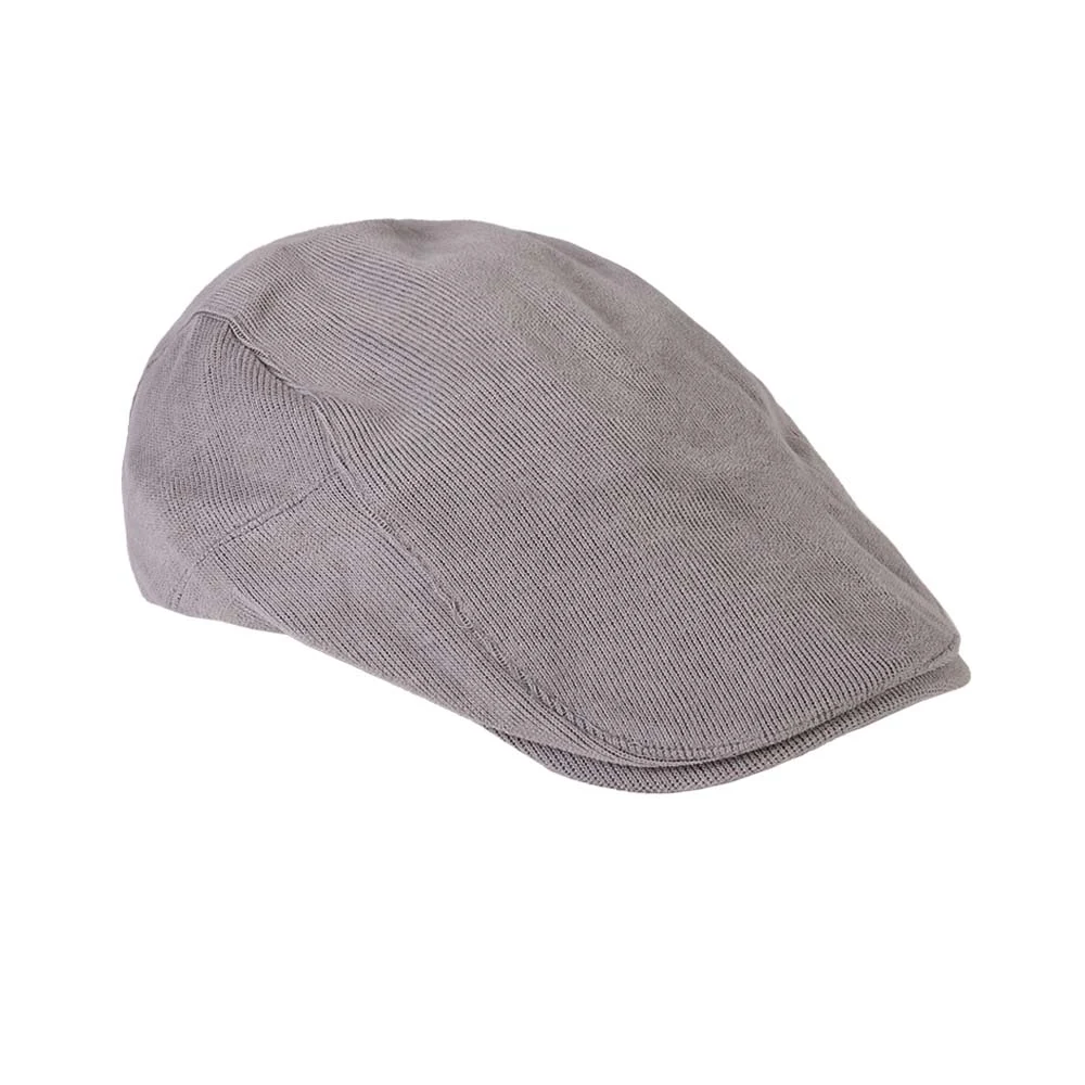 gray-cotton-barata-hat-1 نمای رو به رو کلاه باراتا کتان مردانه رنگ طوسی
